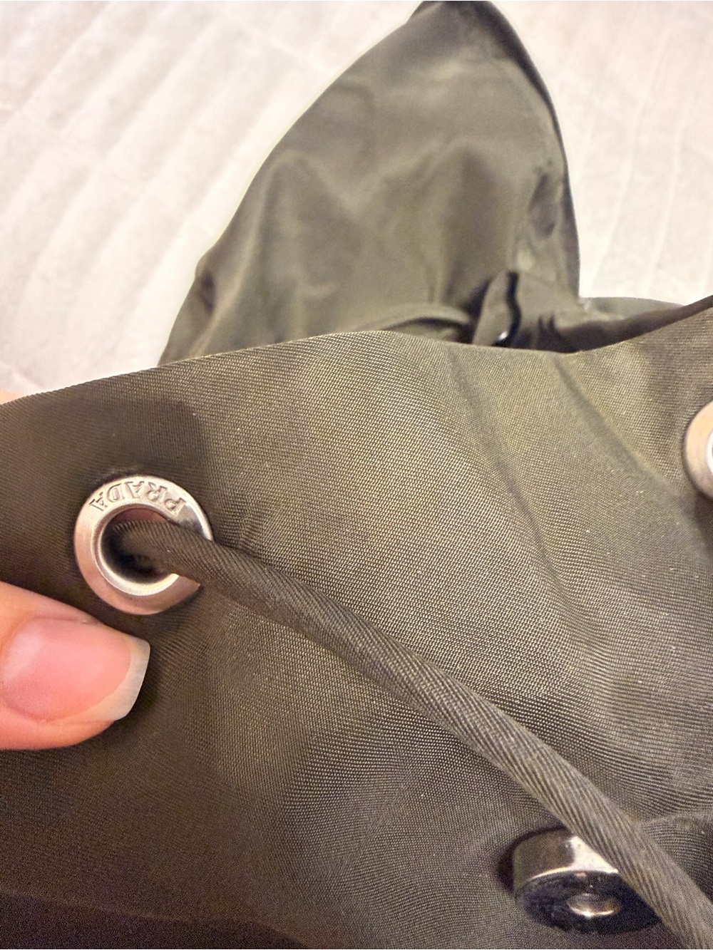 Prada green Nylon Drawstring Backpack. Excellent condition! - Picture 4 of 10